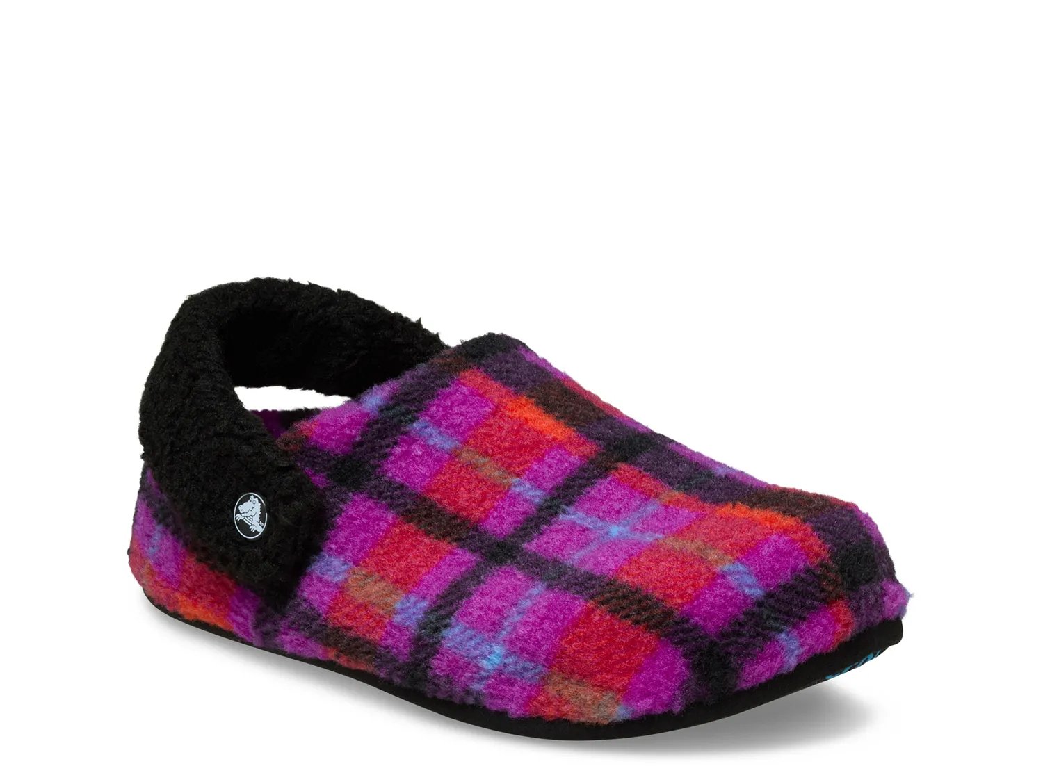 Тапочки Crocs Classic Cozzzy Plaid Slipper, Purple/Multicolor Plaid