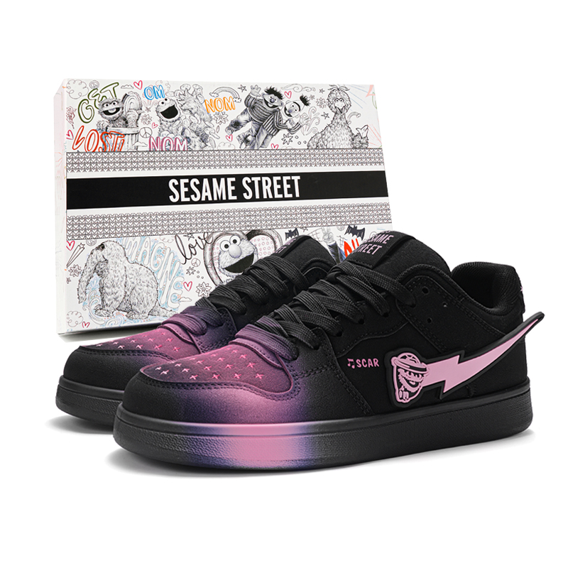 

SESAME STREET Классические унисекс скейтерские кроссовки низкие черно-розовые с противоскользящей подошвой, устойчивые к истиранию, легкие, увеличивающие рост, цвет Black Pink[Classic]