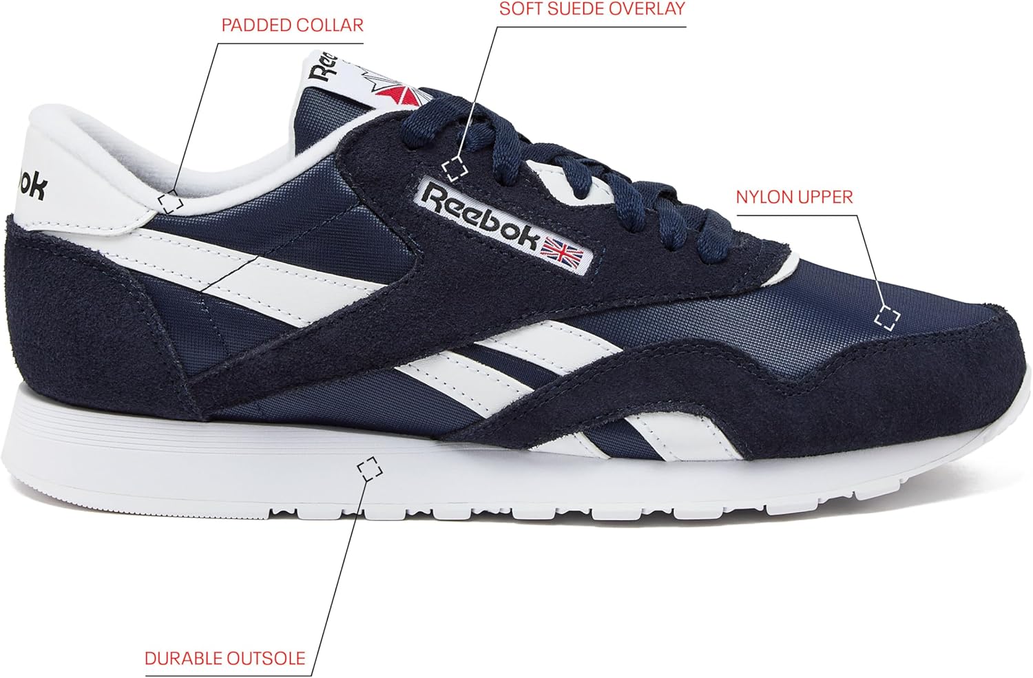Мужские кроссовки Reebok Classic Nylon, белый — фото 2