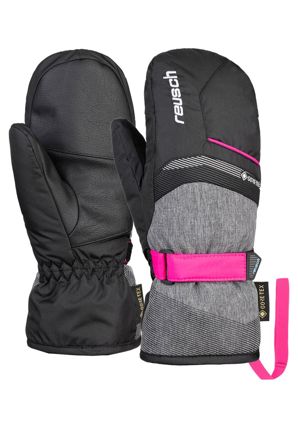 

Варежки Reusch, цвет blck blck melang pink glo