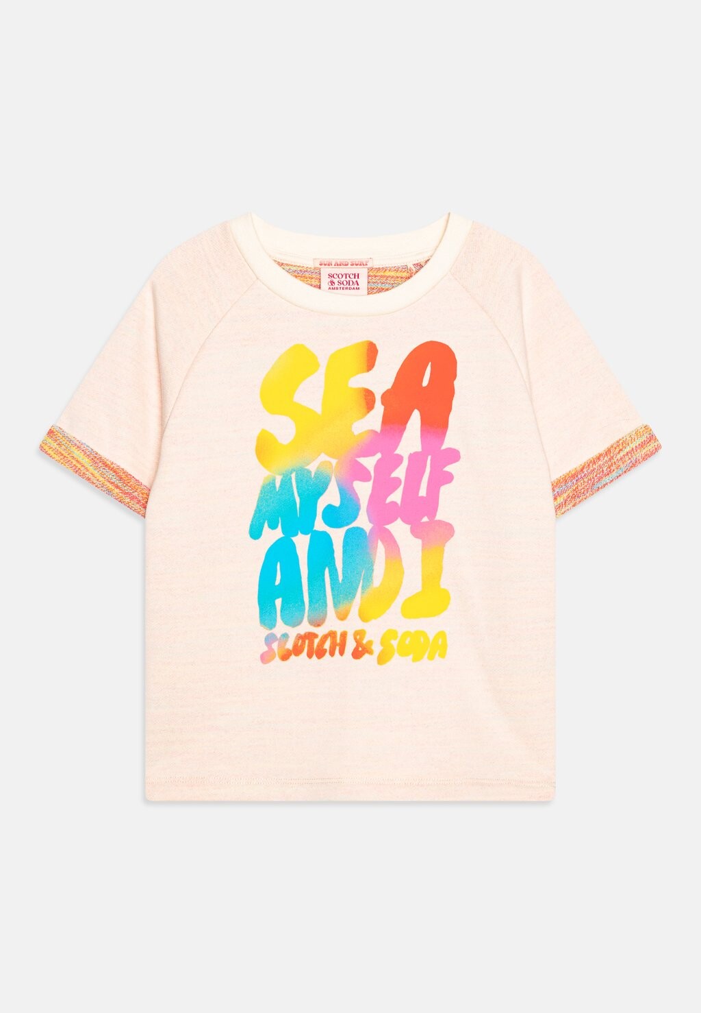 

Футболка с принтом SHORT SLEEVED FASHION FIT Scotch & Soda, цвет ecru/ colourful melange