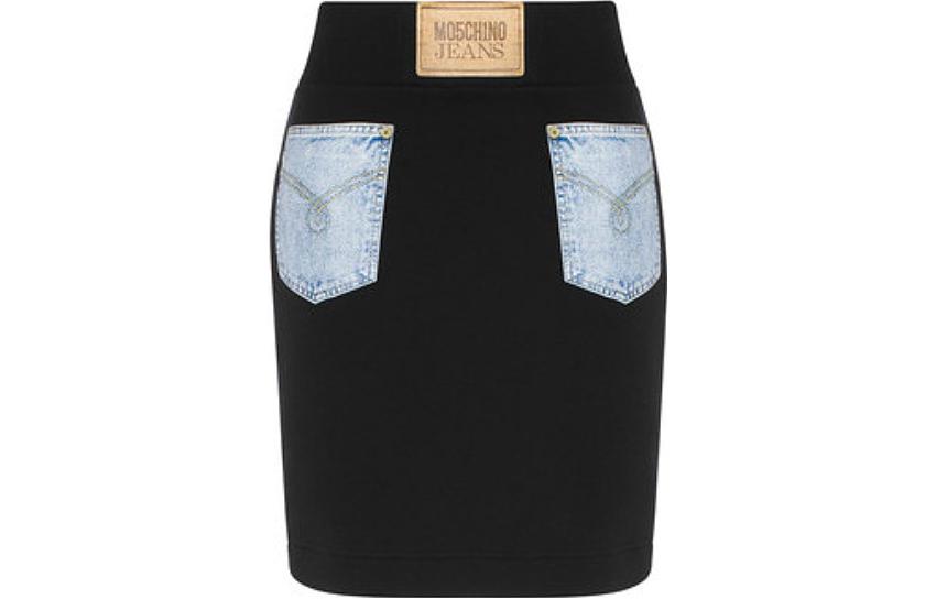 

Повседневная короткая юбка женская черная MOSCHINO