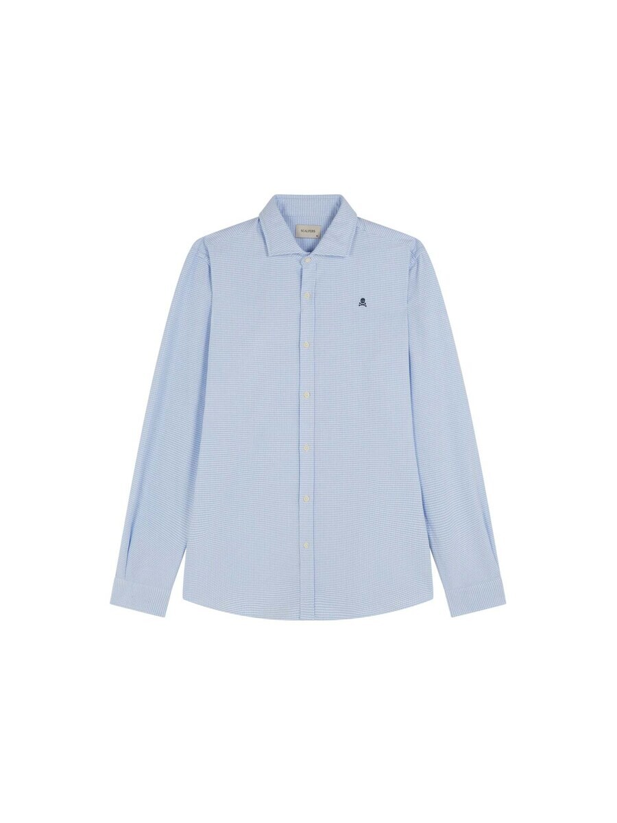 

Повседневная рубашка Scalpers Regular fit Button Up Shirt, синий