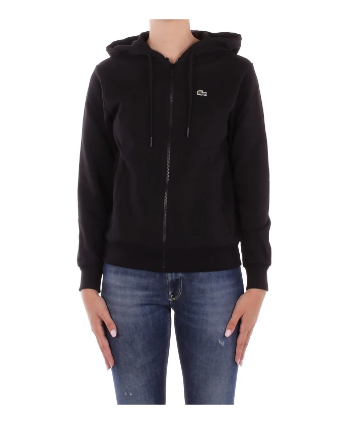 

Толстовка с капюшоном и застежкой-молнией по всей длине. Lacoste, черный