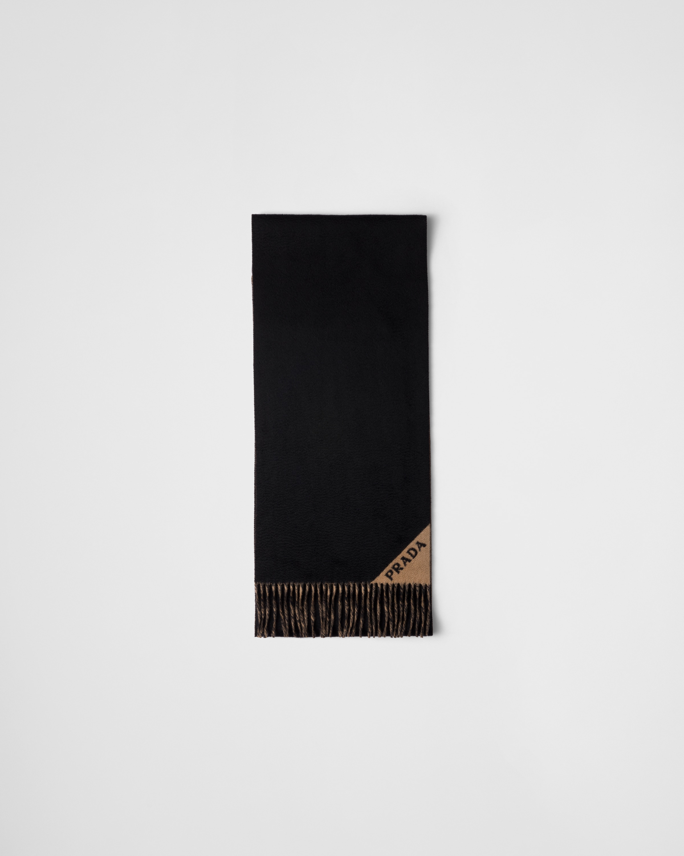 

Двусторонний шарф из кашемира Prada, черный/ореховый
