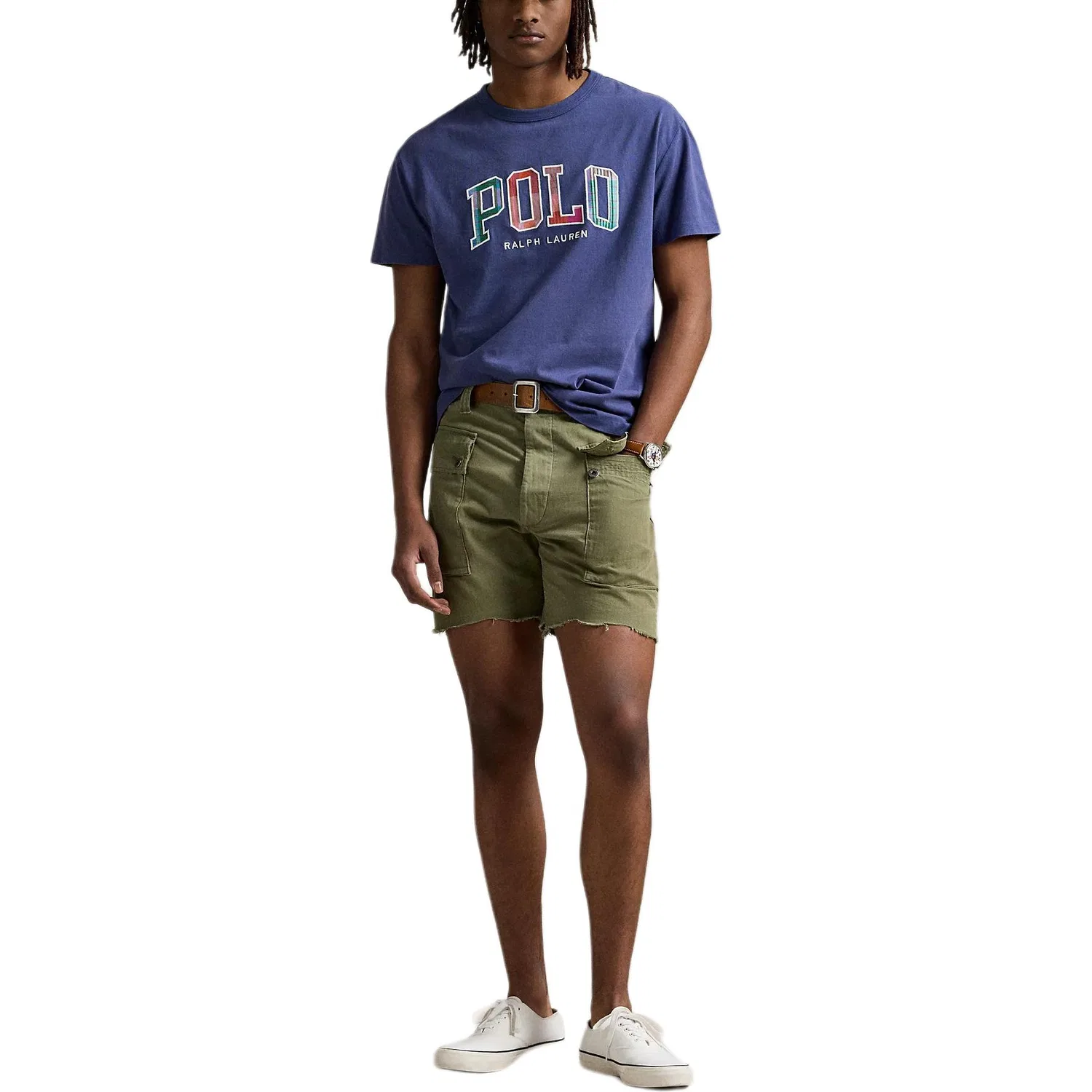 Футболка Madras-logo Polo Ralph Lauren, Marine Blue — фото 3