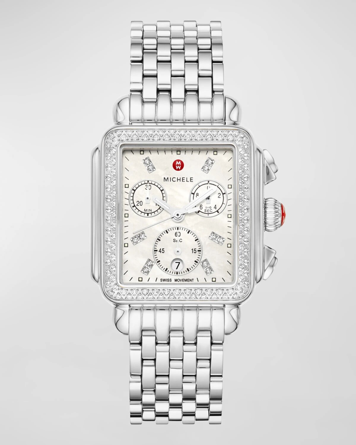 

Часы Deco с бриллиантовым браслетом из нержавеющей стали, 18 мм MICHELE, цвет Silver
