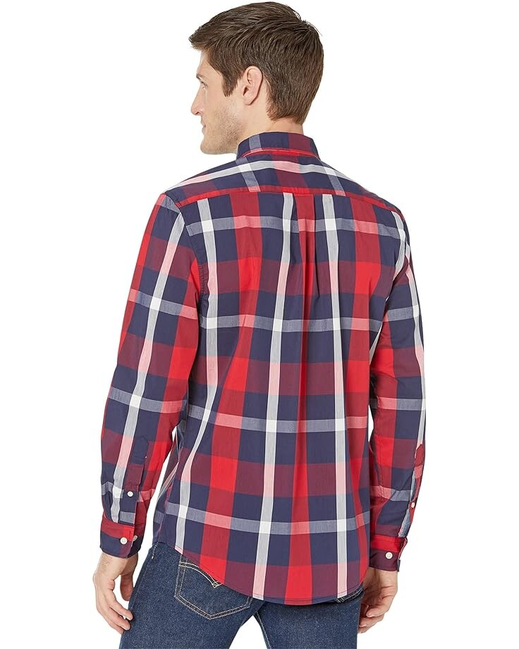 

Рубашка U.S. POLO ASSN. Long Sleeve Classic Fit Stretch Poplin Plaid Woven Shirt, цвет Engine Red