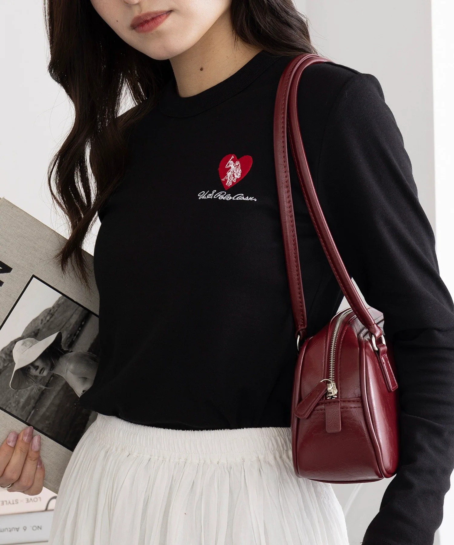 Футболка с длинным рукавом и вышивкой в виде сердца от US POLO ASSN./Beauty Smooth. U.S. Polo Assn., BLK — фото 2