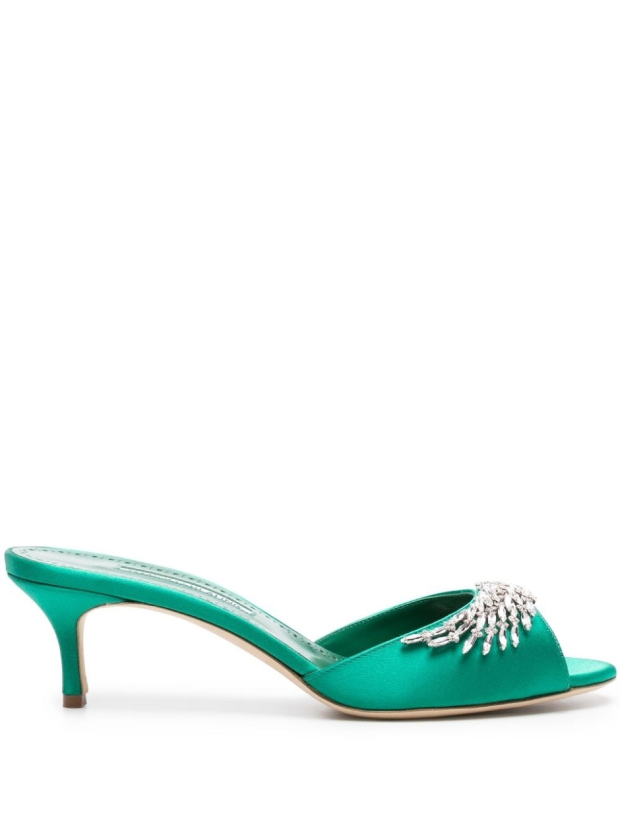 

Manolo Blahnik атласные мюли Lumana 50, зеленый