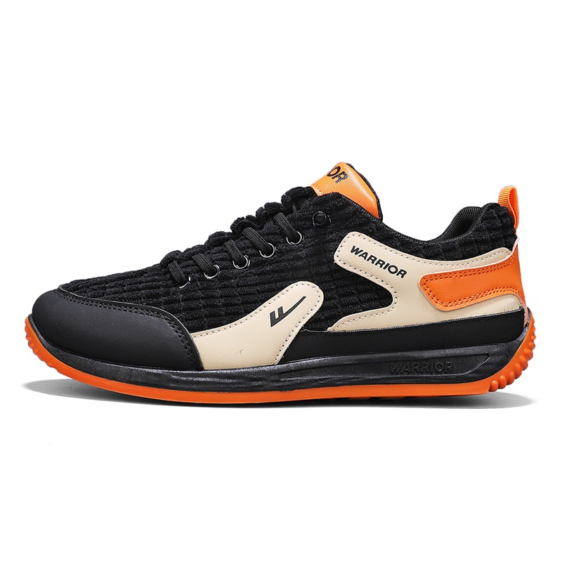 

WARRIOR Кроссовки Coverage Abrasion Resistant Lightweight Slip Resistant Low top Casual Shoes Men's Black Light Khaki Orange