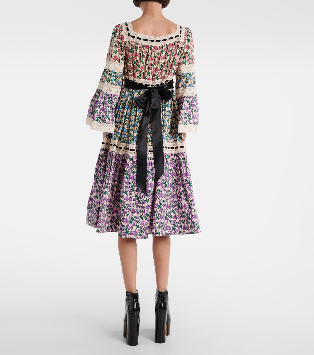 Платье миди из хлопка с цветочным принтом Marc Jacobs, разноцветный — фото 3