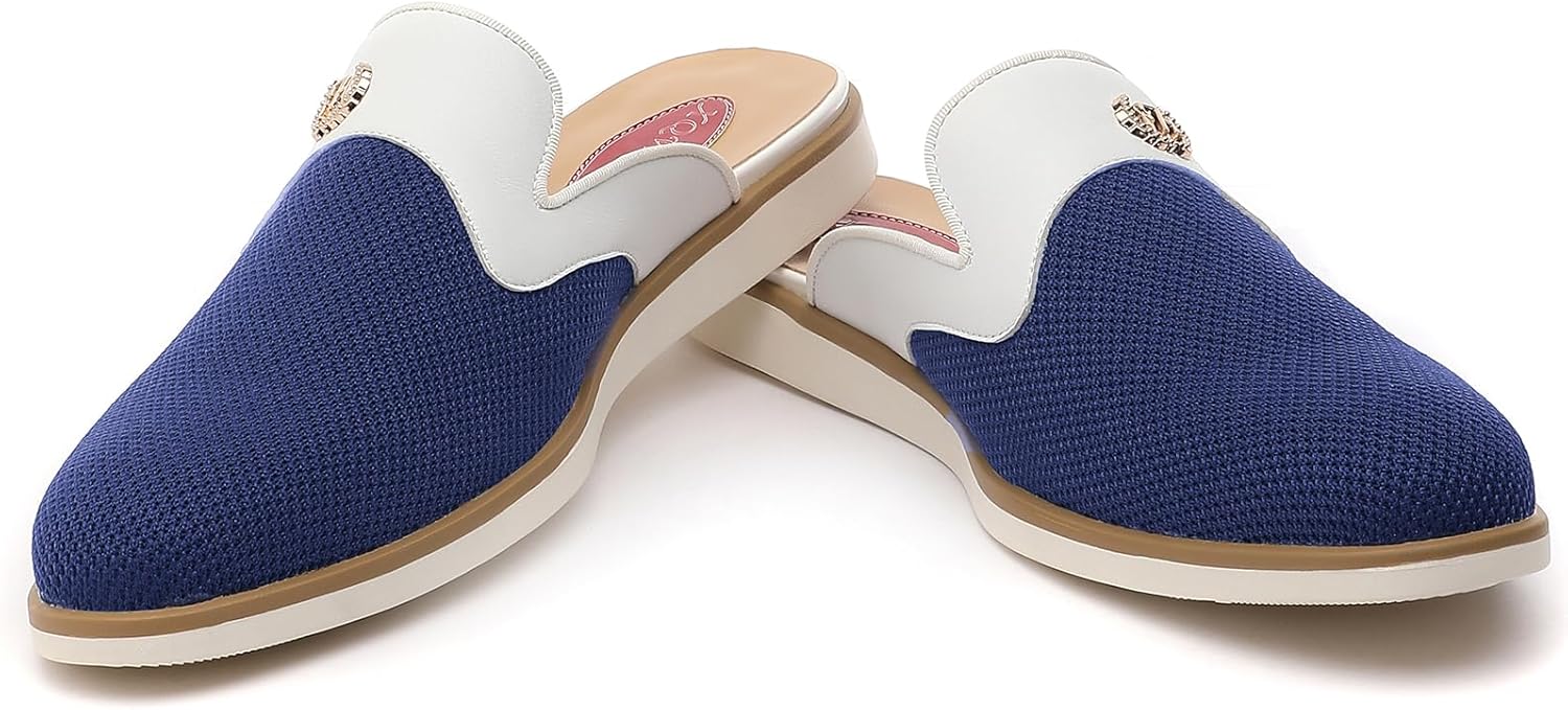 

Мужские повседневные слипоны-мюли, мужские модные беззадние туфли, удобные легкие прогулочные лоферы с монеткой Xqwfh, синий