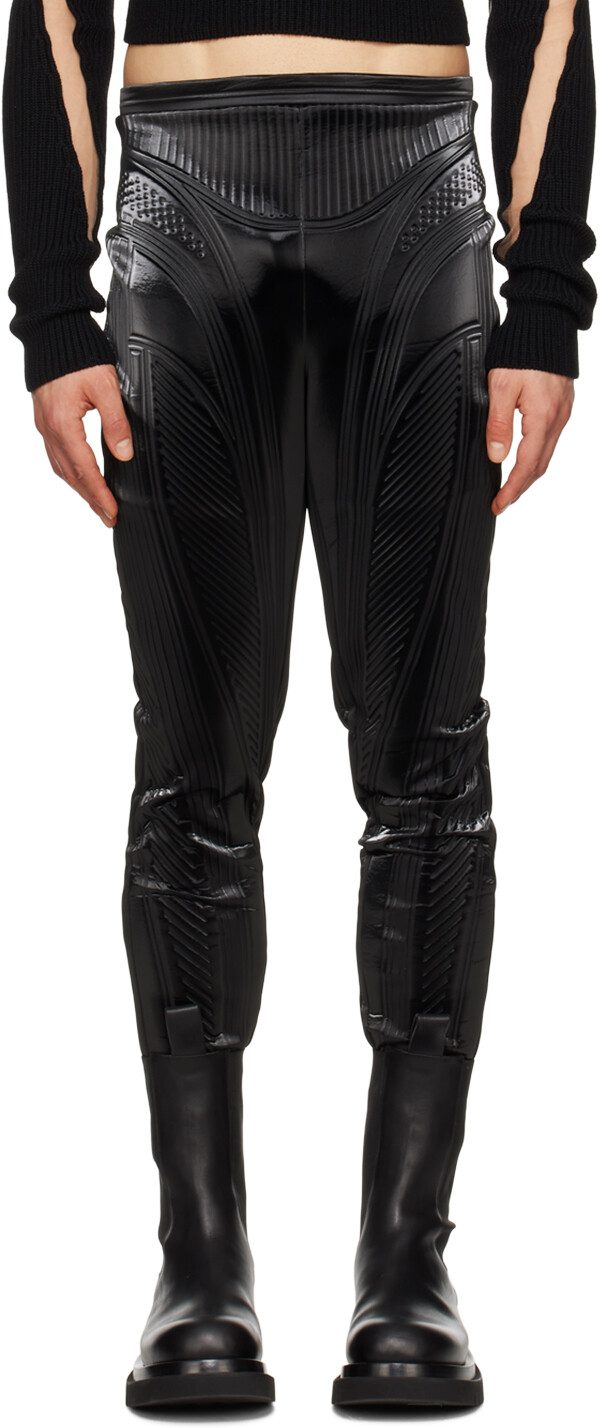 

Черные брюки с тиснением Mugler, Черный, Черные брюки с тиснением Mugler