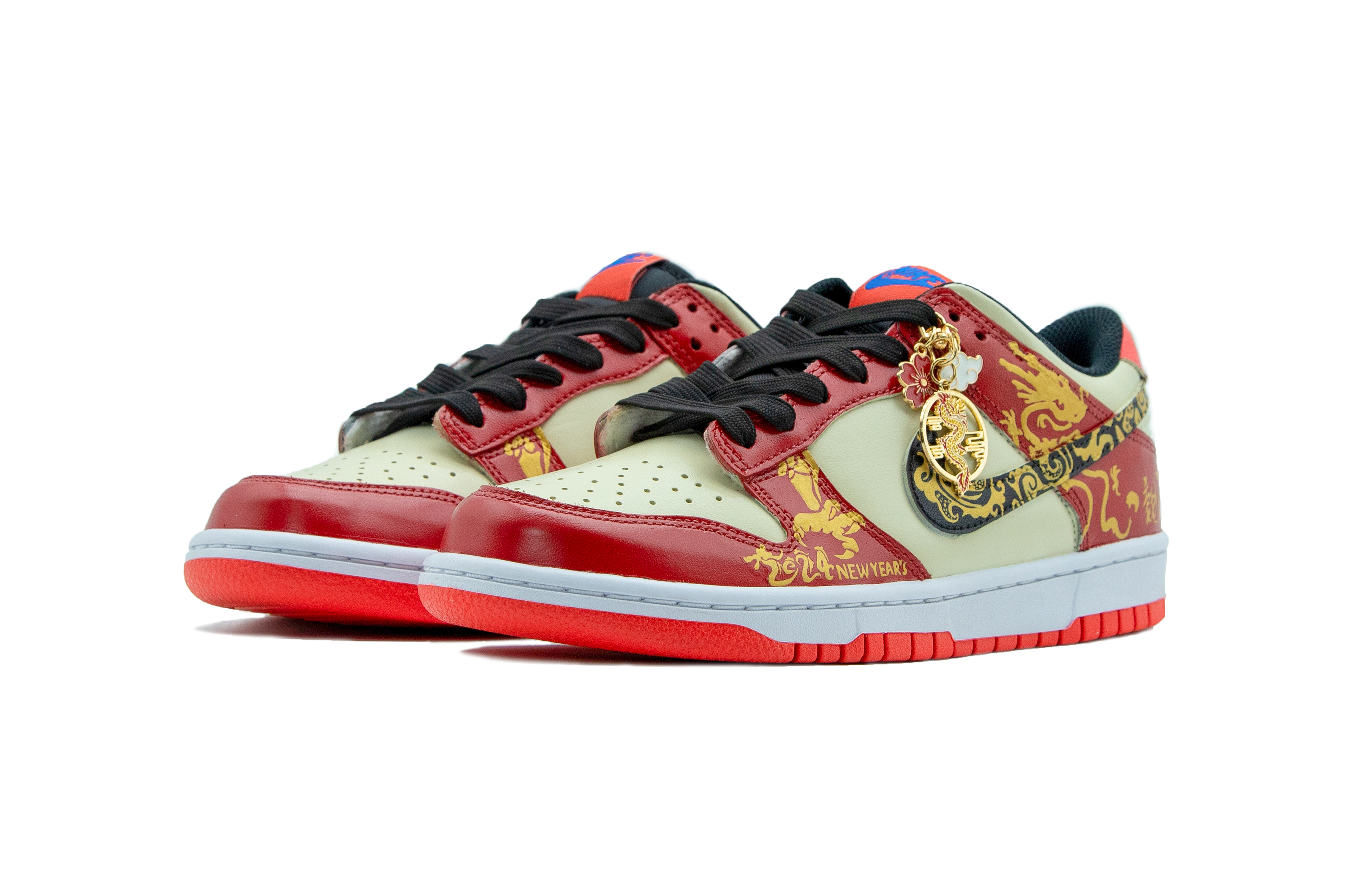 

Кроссовки Nike Dunk Skateboarding Shoes Women's Low-top Red/Gold, красный