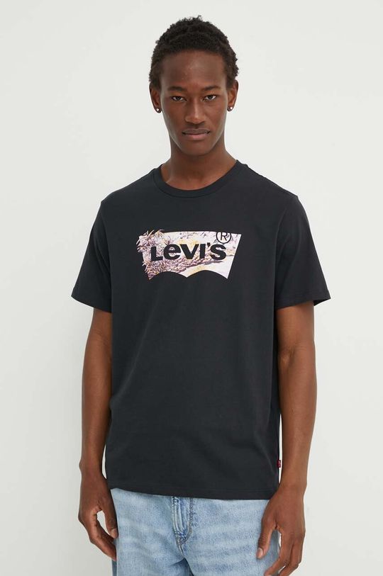 

Хлопковая футболка Levi's, черный