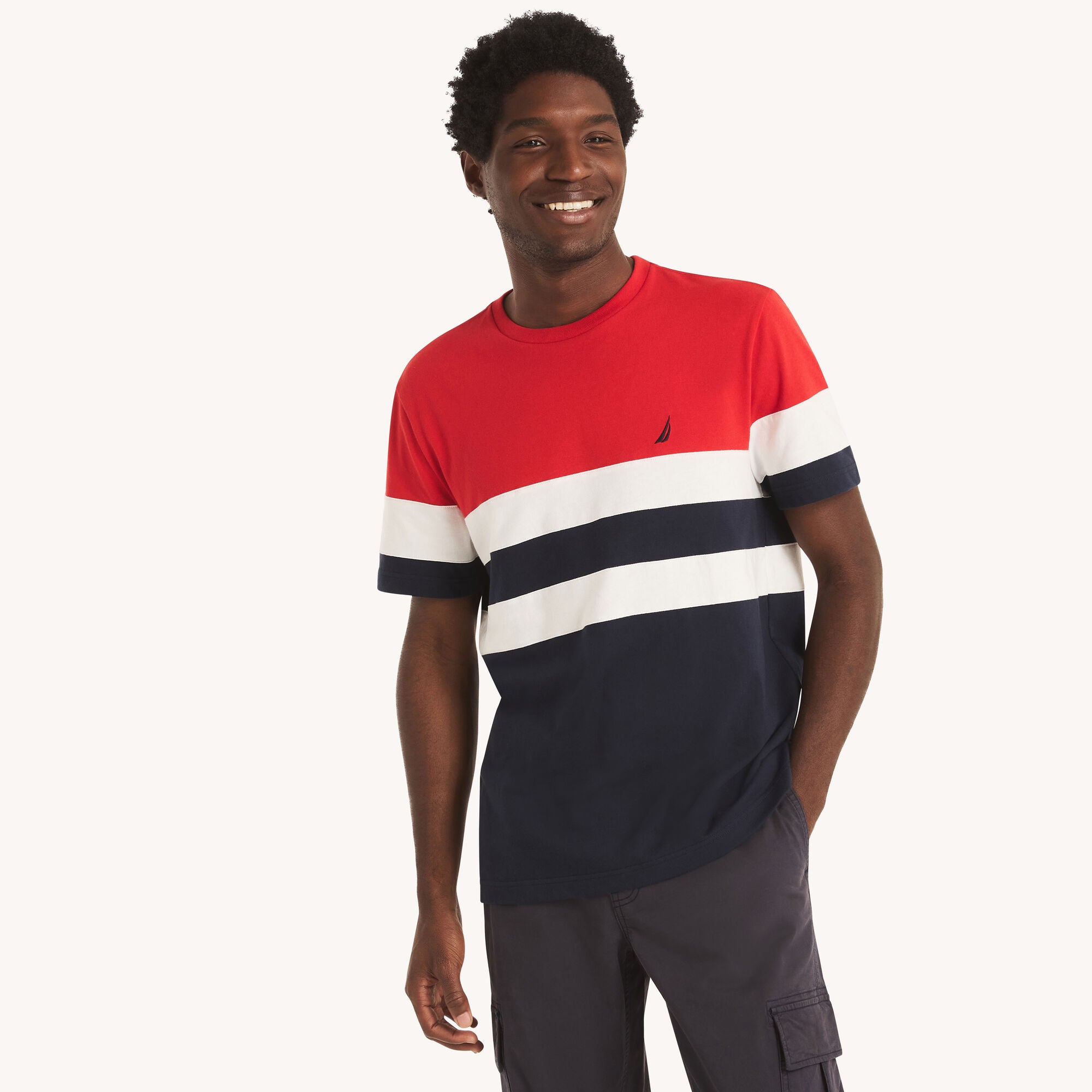 

Футболка мужская Nautica Pieced, цвет pompeii red