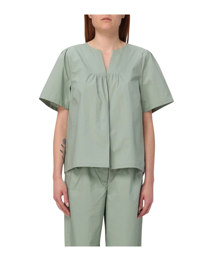 

Блузка с V-образным вырезом цвета шалфея Woolrich, зеленый