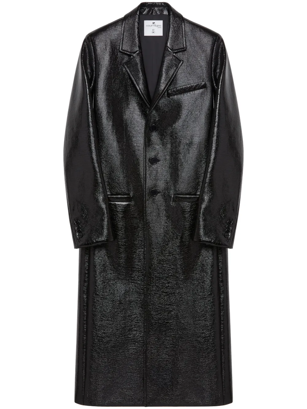 

Однобортное пальто с молниями Courrèges, черный