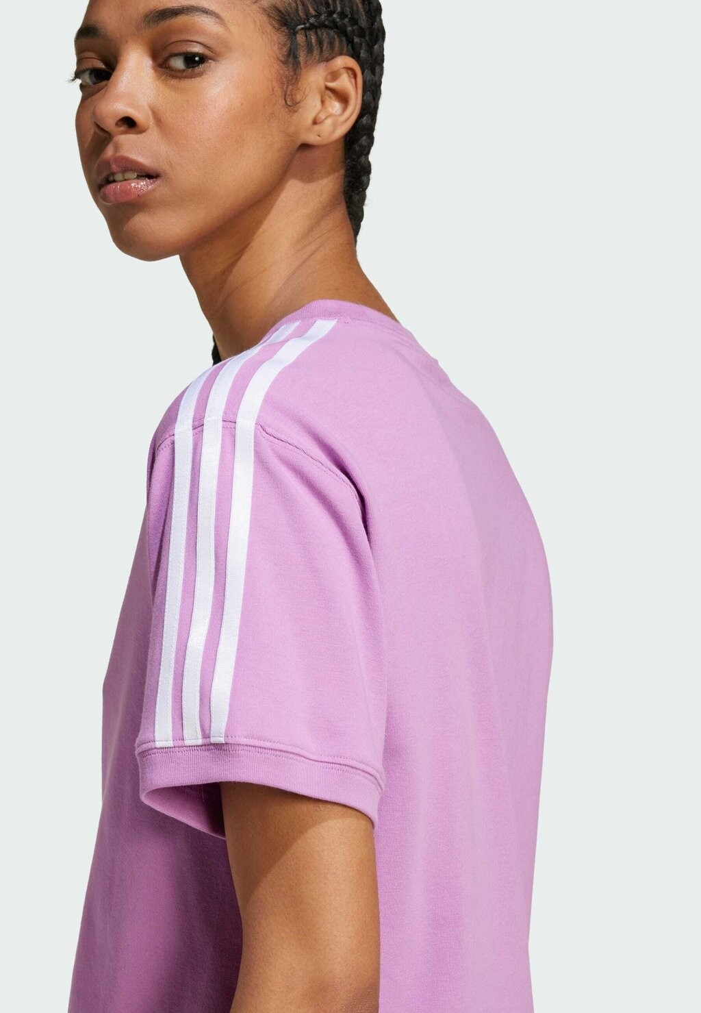 

Футболка с принтом 3-Stripes adidas Originals, preloved фиолетовая