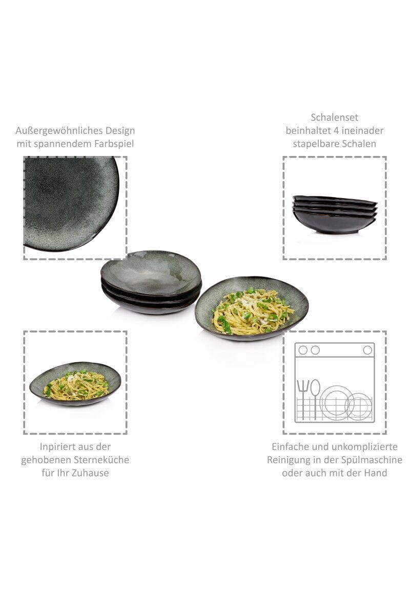 

Серия глиняной посуды Копенгаген Sänger, anthrazit - pastaschalen set 4-teilig