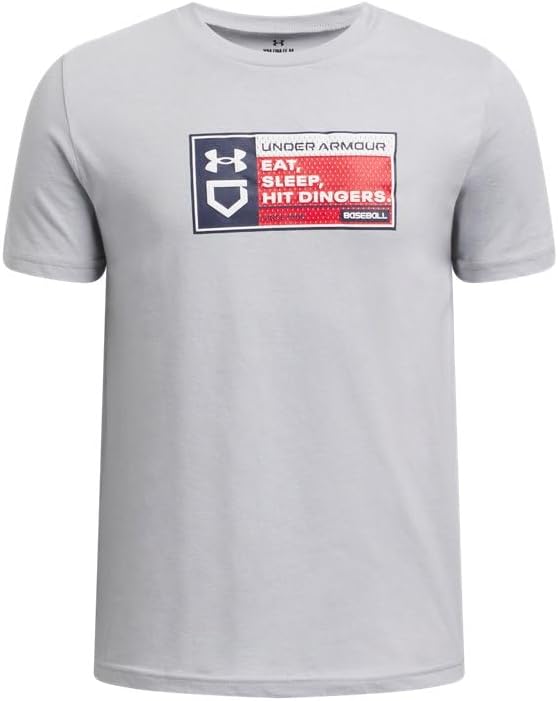 

Under Armour Boys Baseball Dingers футболка с коротким рукавом - супермягкий комфорт, Mod Gray (011)