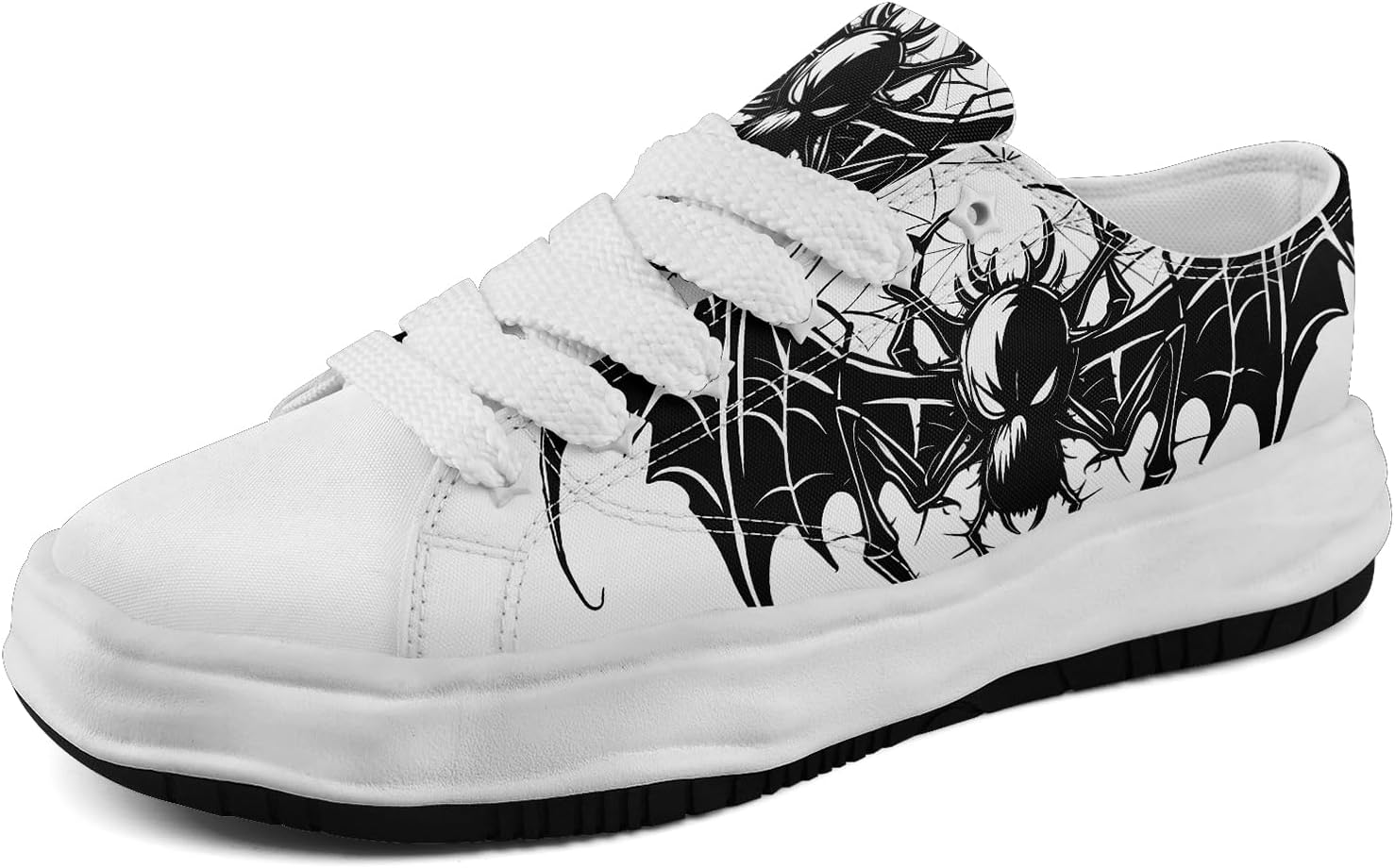 

Кеды на полотне с готическим черепом, унисекс, с шнуровкой, в стиле панк, для уличной носки, повседневной ходьбы или Хэллоуина Awsole, Style20