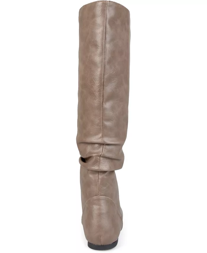 Женские сапоги Jayne Wide Calf Slouchy Knee High Journee Collection, коричневый/бежевый — фото 3