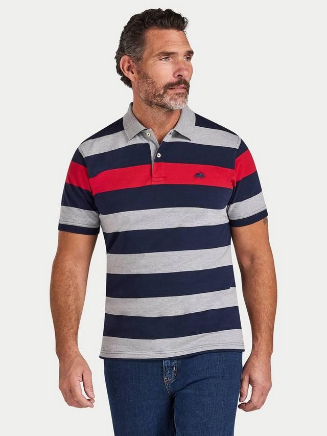 

Хлопковая поло с контрастной полосой на груди Regular Fit Raging Bull, Red