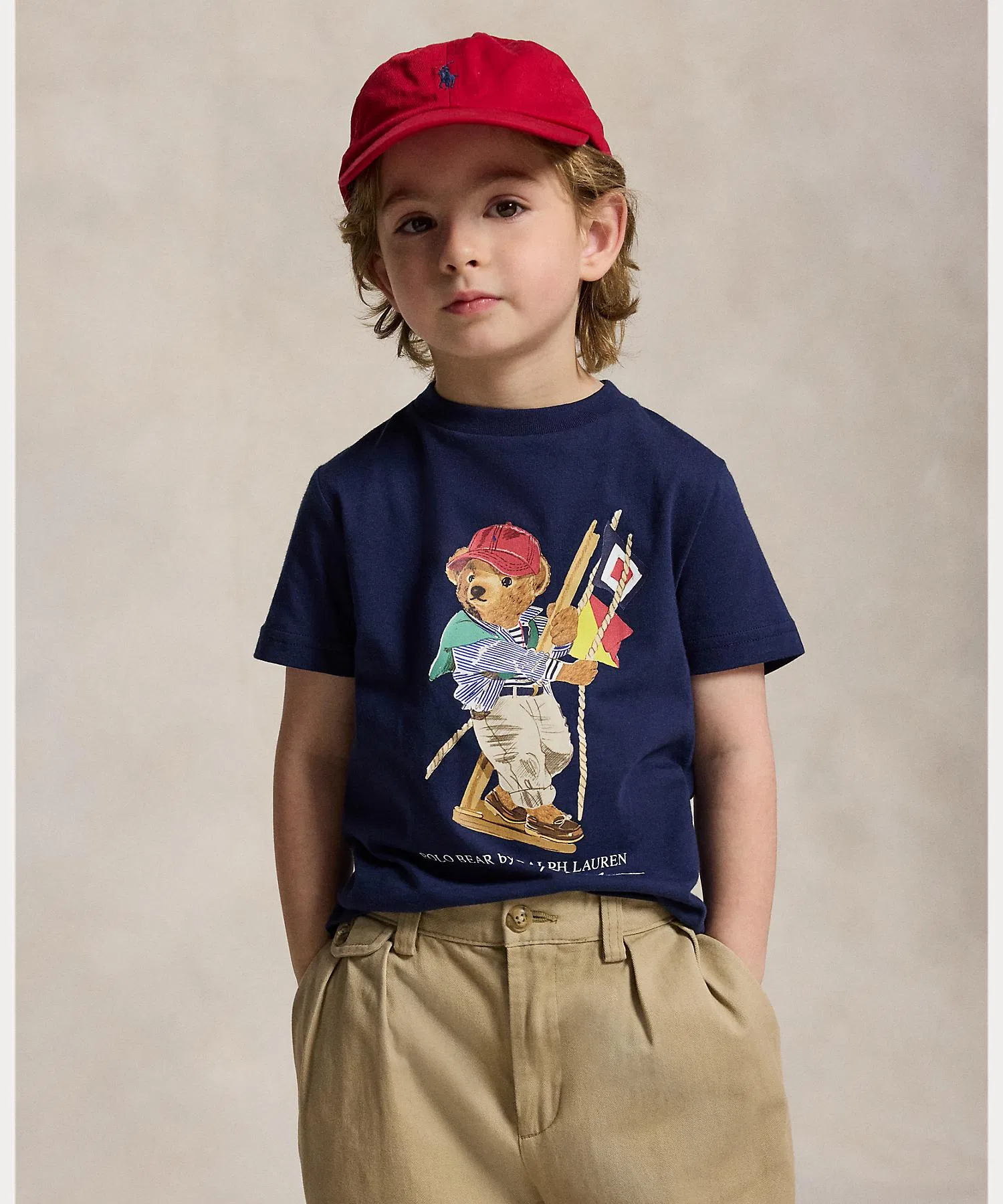 Детская футболка POLO RALPH LAUREN с коротким рукавом и принтом Polo Bear