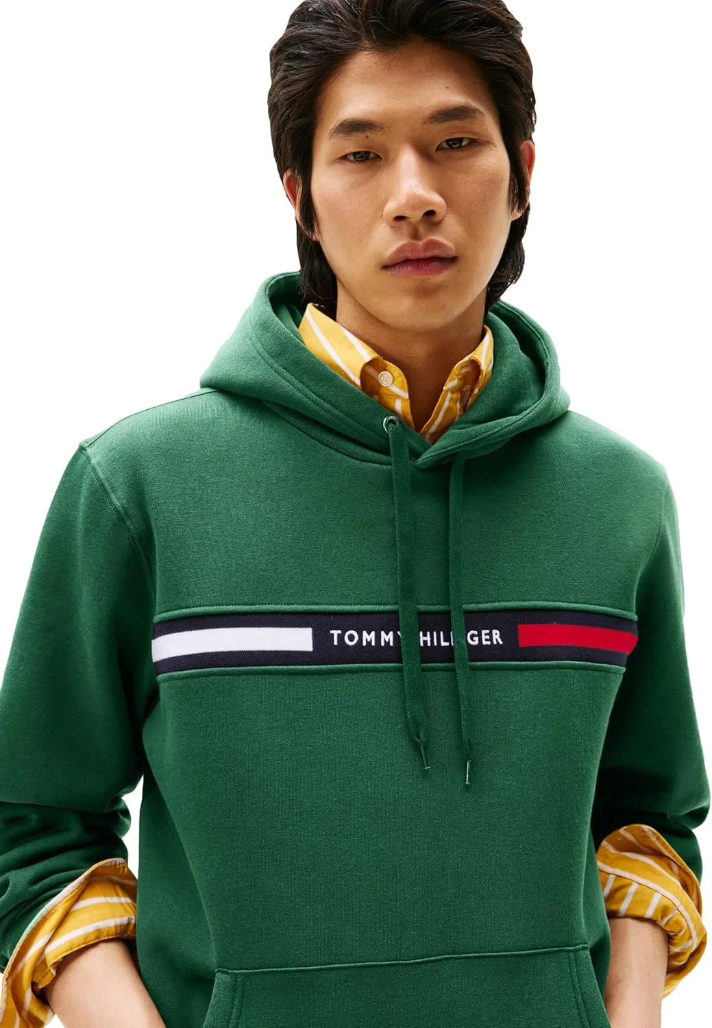 Худи мужское с флисом Tommy Hilfiger, цвет Ornamental Green — фото 2
