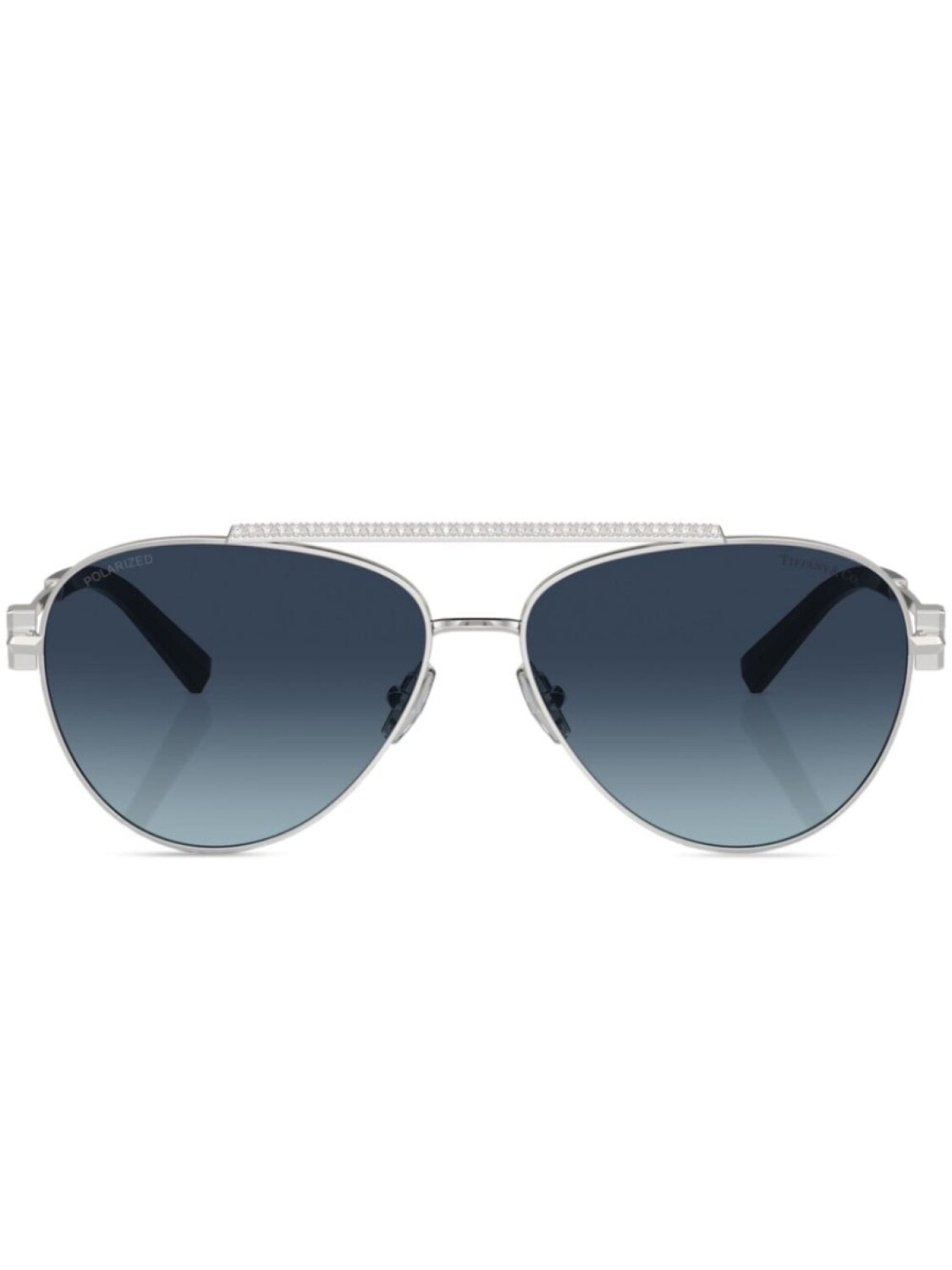 

Tiffany & Co Eyewear солнцезащитные очки в круглой оправе с кристаллами, серебристый