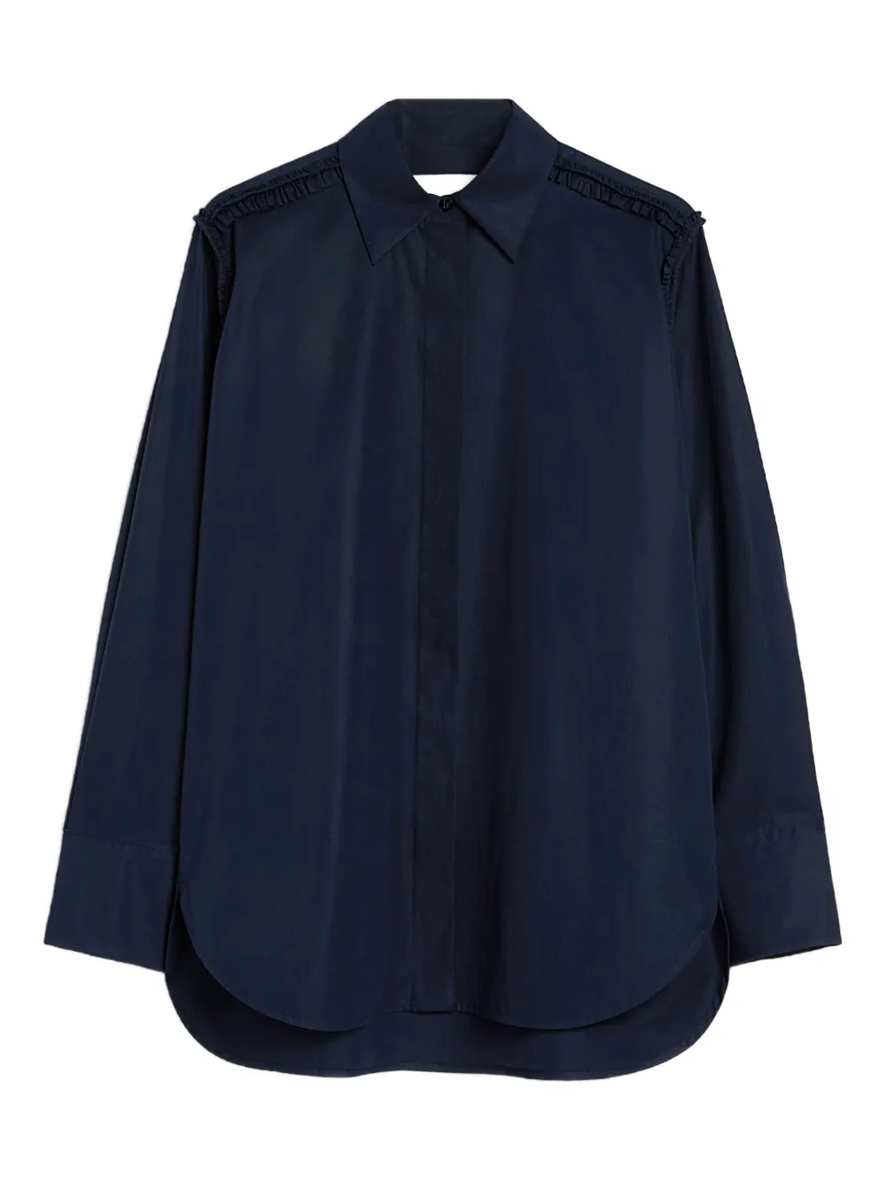 Поплиновая рубашка с оборками Jil Sander, синий