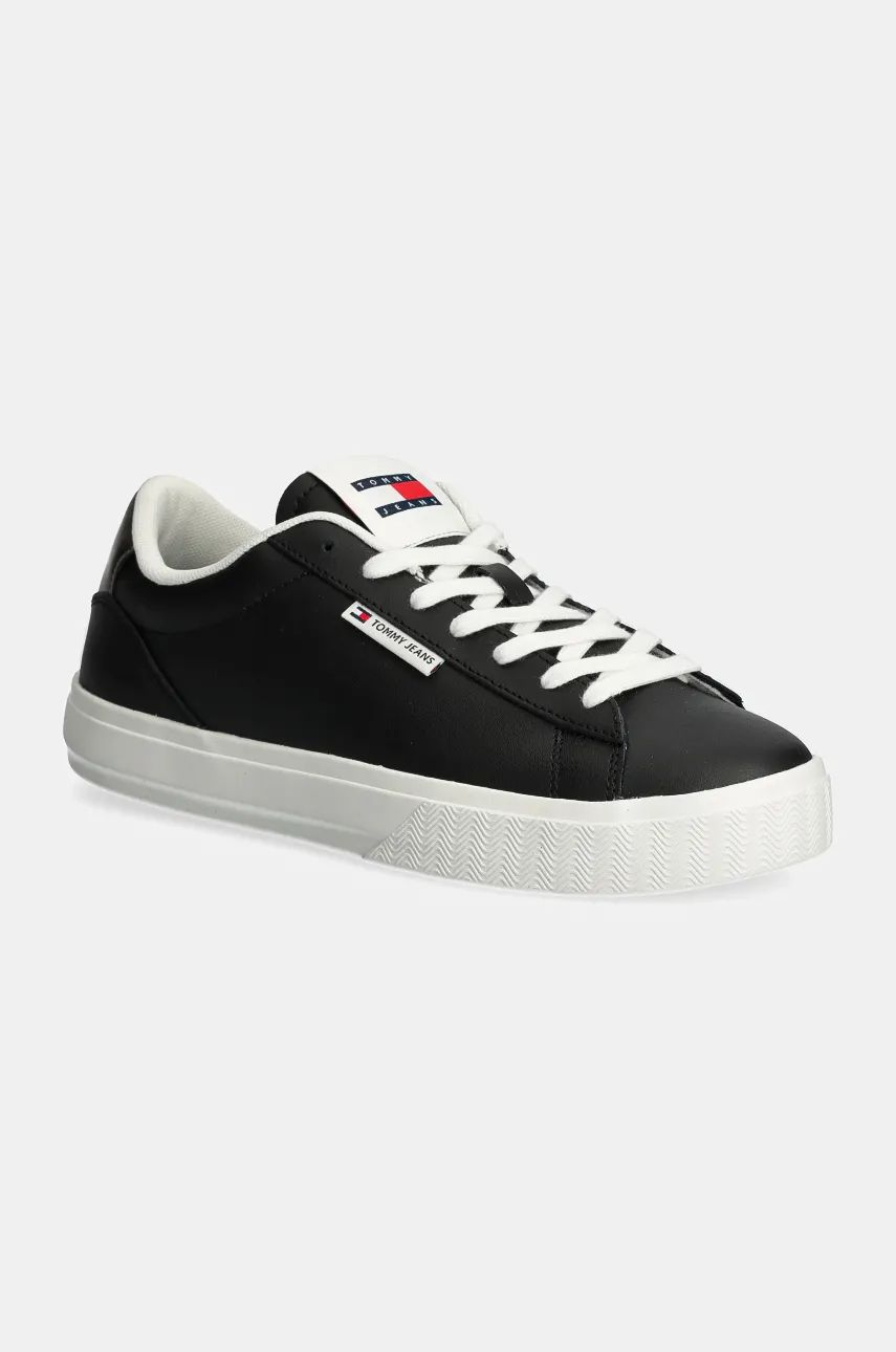 

Кожаные кроссовки Tommy Jeans TJW CUPSOLE SNEAKER METALLIC, черный