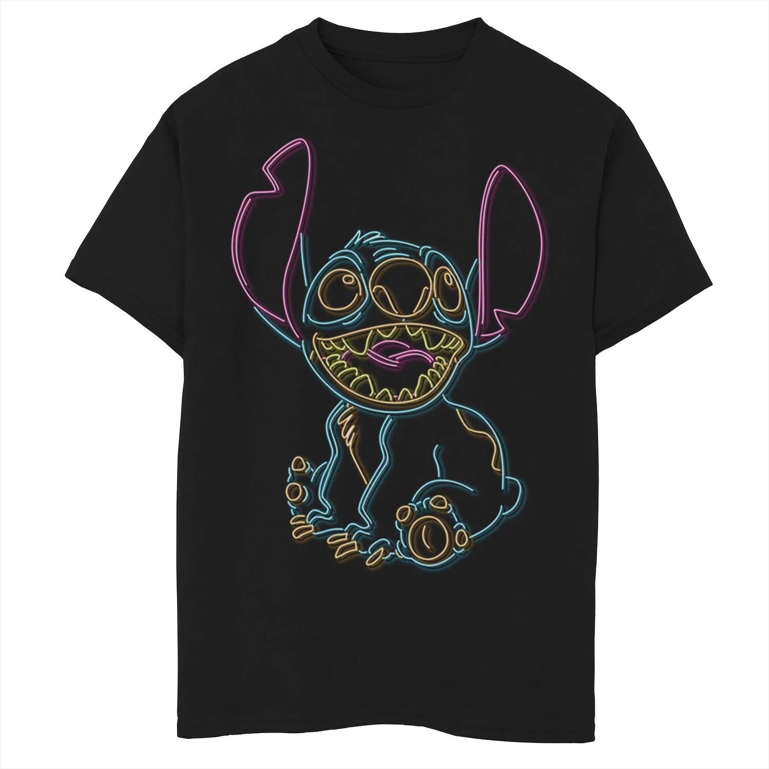 

Футболка с неоновой вышивкой и рисунком Disney's Lilo & Stitch для мальчиков 8–20 лет Licensed Character
