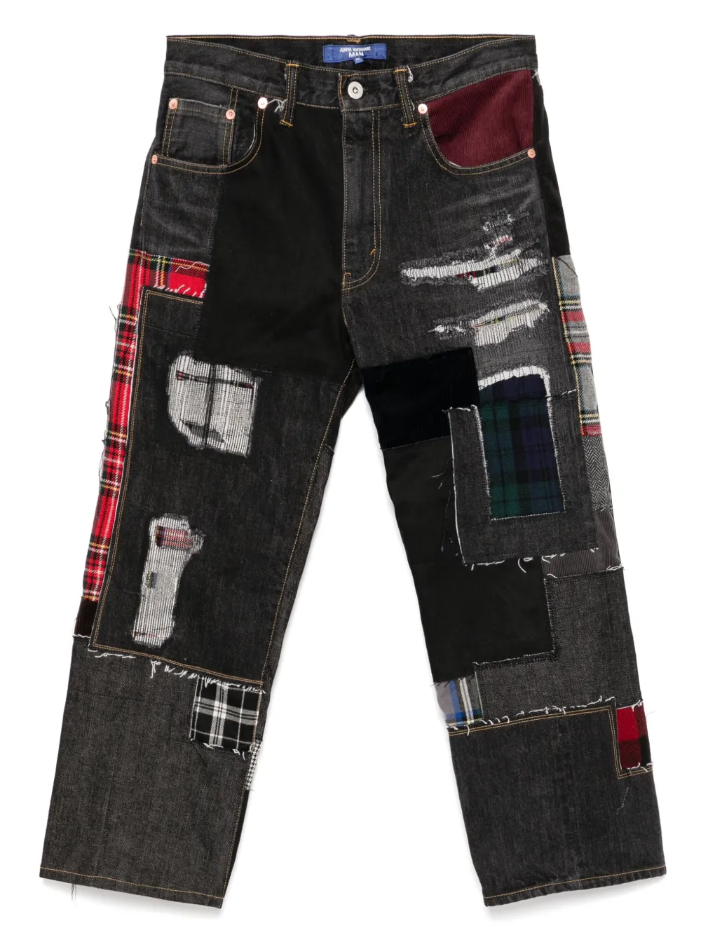 

Укороченные джинсы в технике пэчворк Junya Watanabe MAN, черный