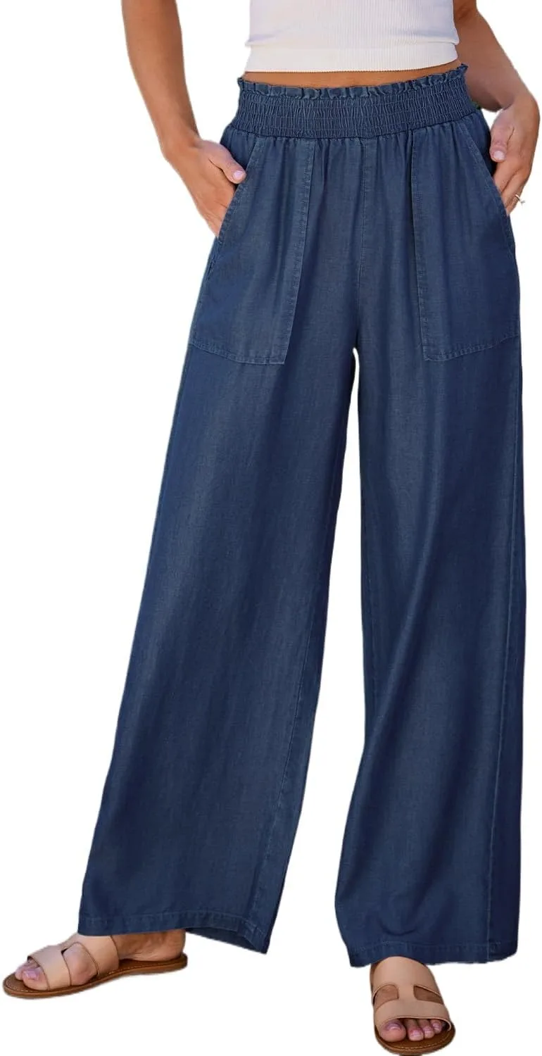 

Женские джинсы Sail Blue с высокой талией и широкими штанинами ZhiHiMeRi