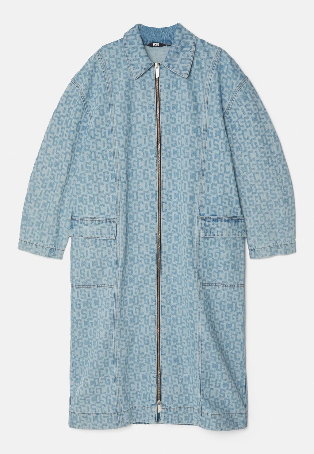 

Классическое пальто MONOGRAM COAT GCDS, синий деним