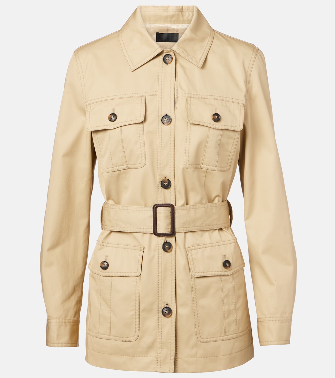 

Хлопковая куртка с поясом Mila Nili Lotan, Desert Khaki