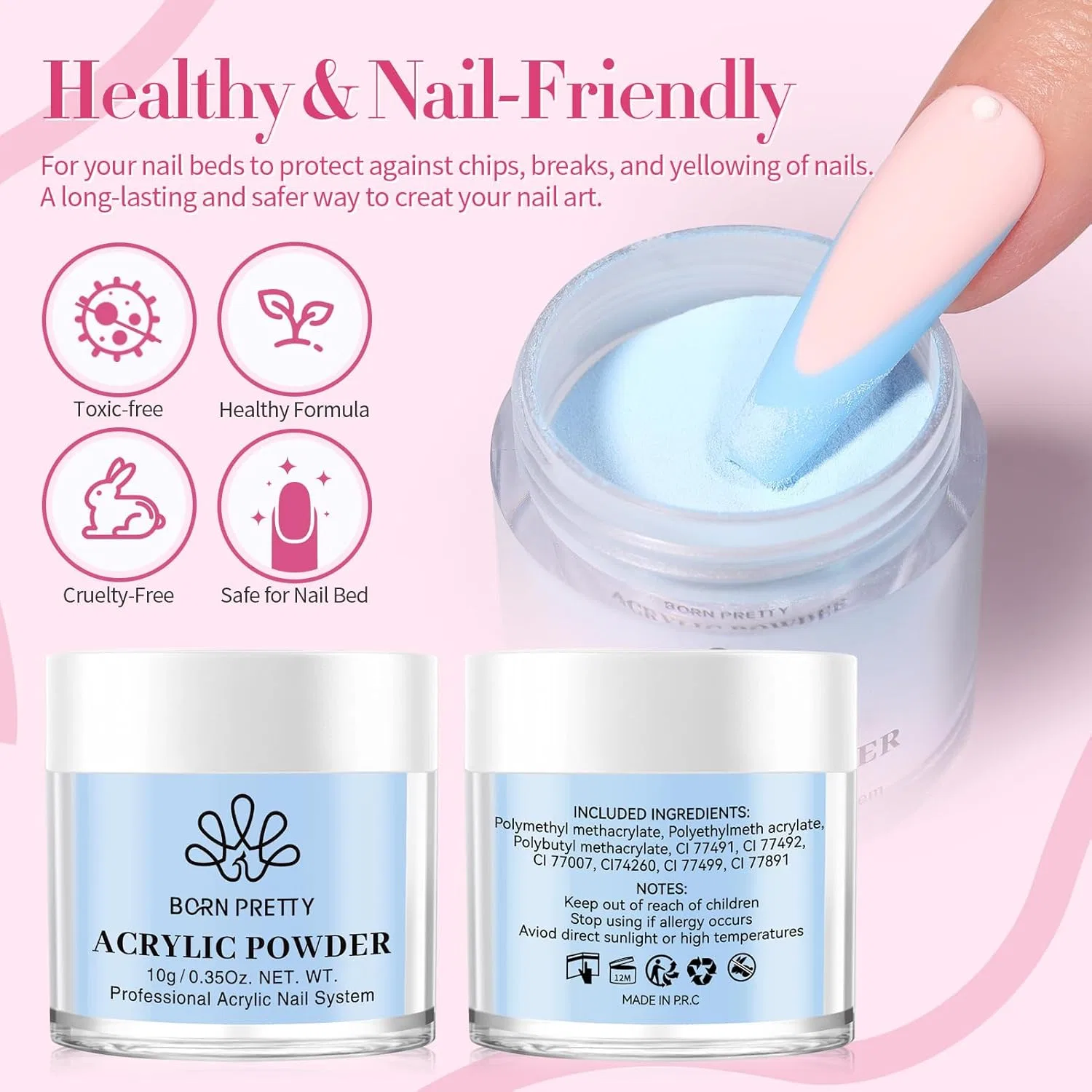 Набор акриловых пудр для ногтей 24 цвета от Born Pretty Born Pretty, 24 Colours Acrylic Powder For Nails — фото 4