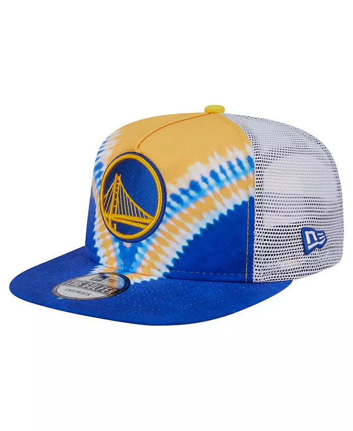 

Мужская Royal/Gold Golden State Warriors ретро крашенная кепка Golfer Snapback New Era