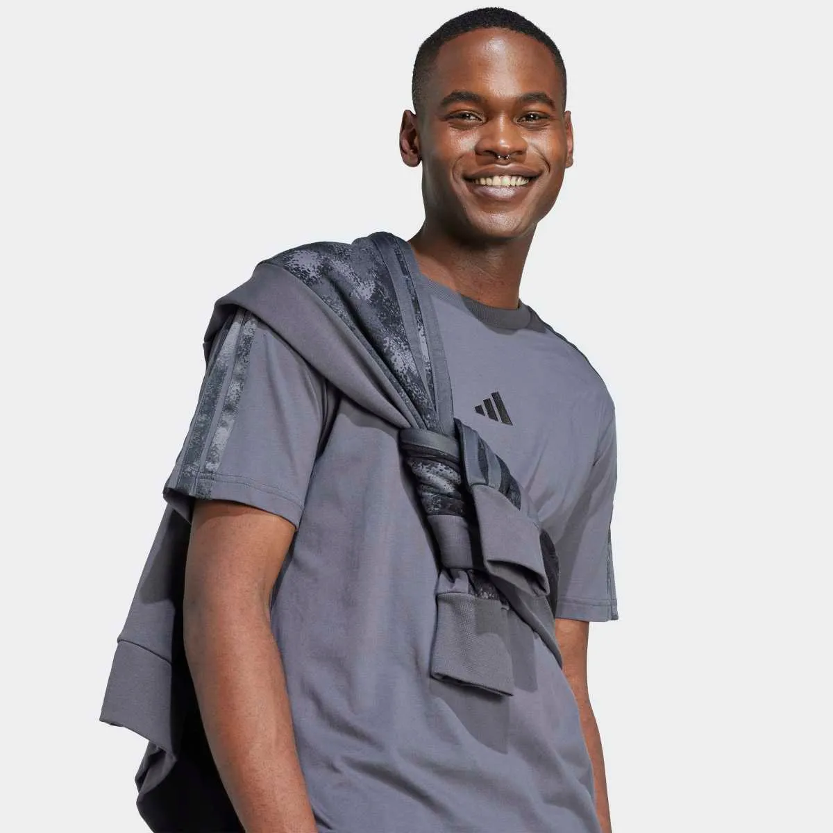 Мужская футболка AOP Colourblock adidas, серый — фото 4