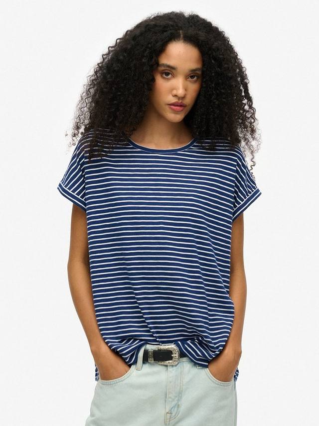 

Свободная футболка в полоску studios Superdry, цвет Navy/Optic