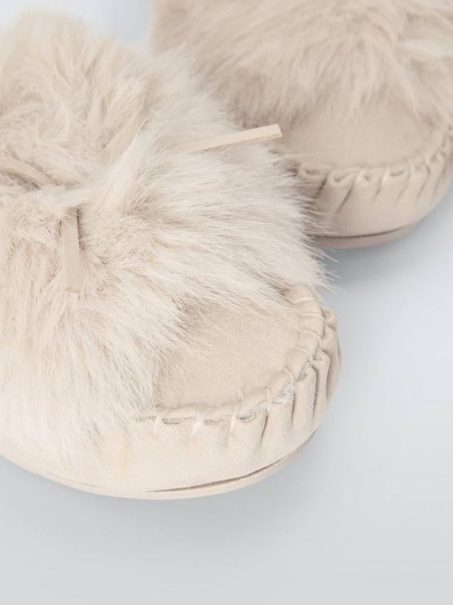 Мокасины-тапочки из искусственного меха John Lewis, Beige — фото 3