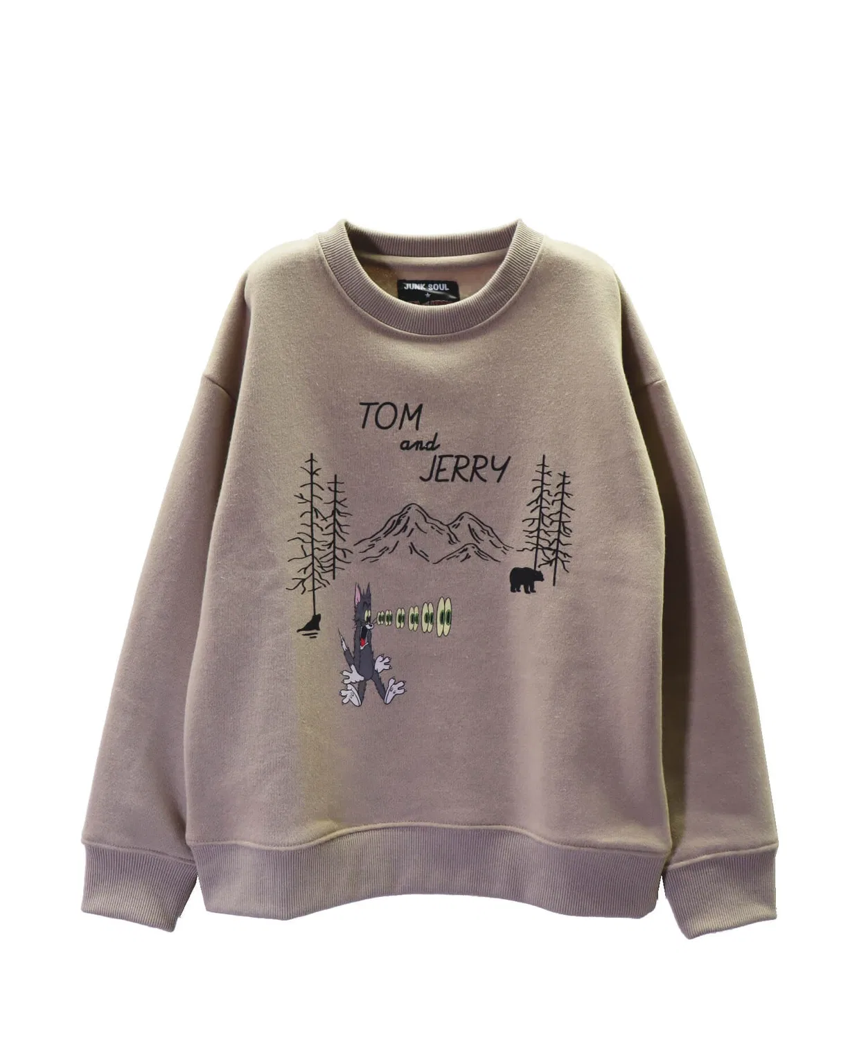 Толстовка с принтом Tom&Jerry x Junk Soul Outdoor, серая — фото 3