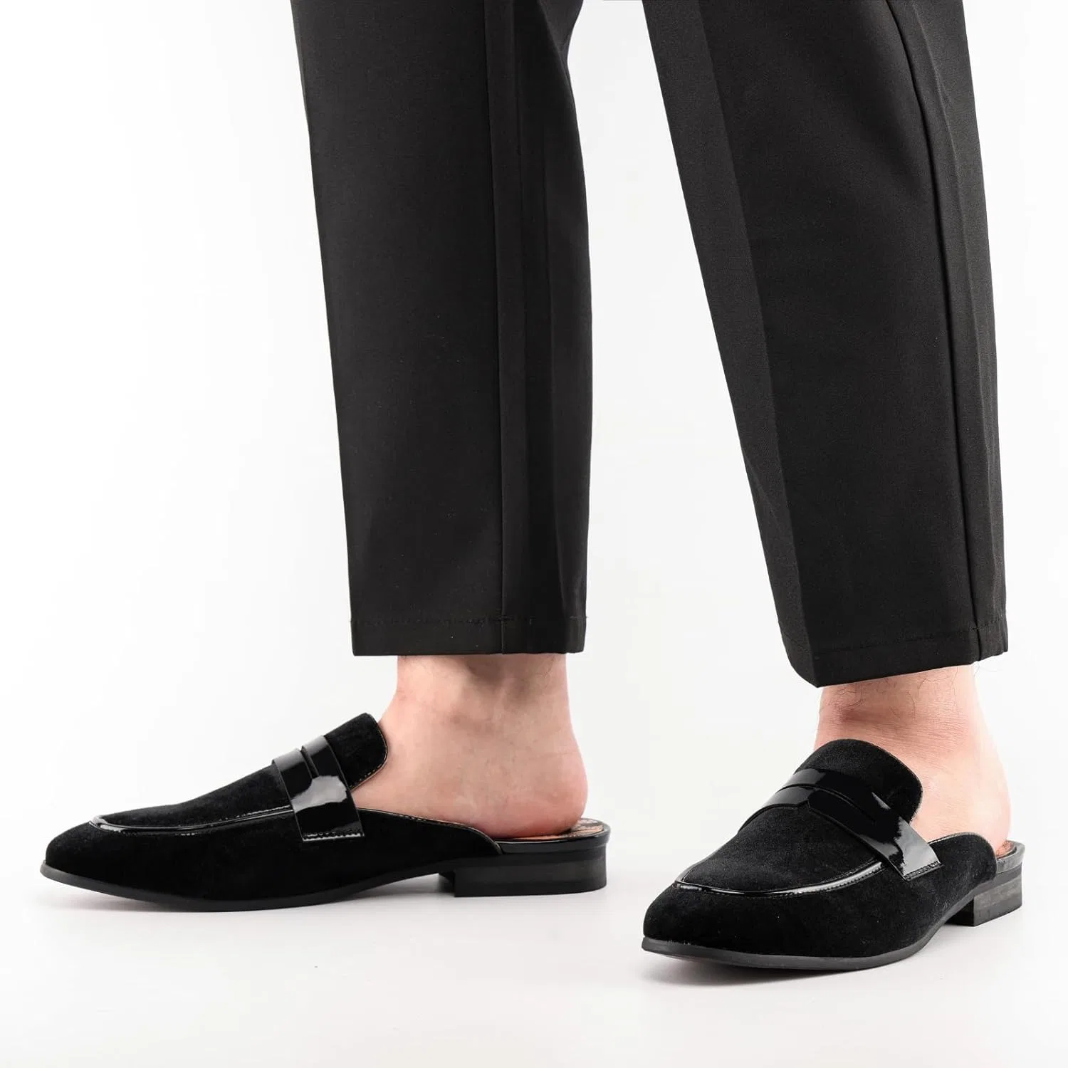 Мужские мюли JITAI Velvet Slippers, черный — фото 2