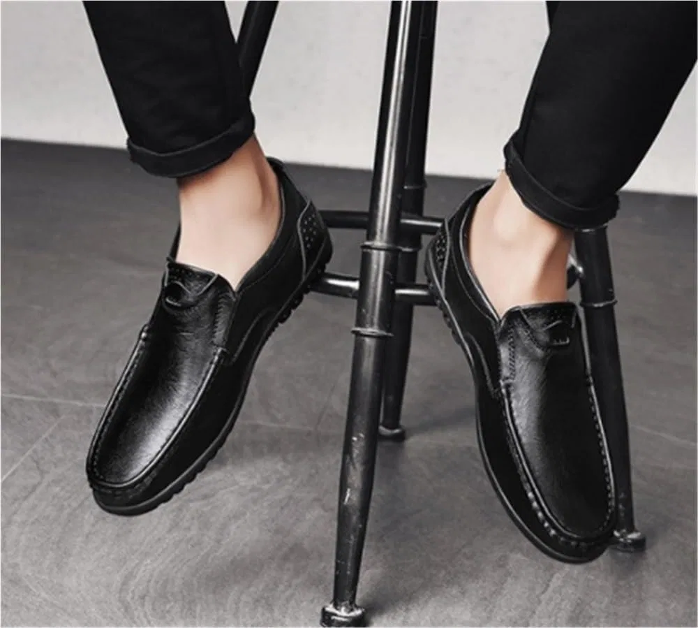 Мокасины кожаные Loafers Black DHFIRUFSHLO — фото 3
