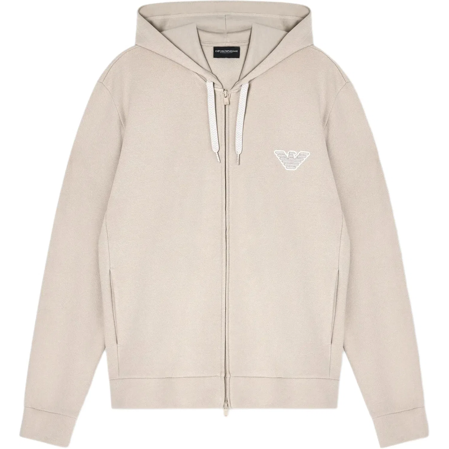 Худи с вышивкой логотипа Emporio Armani хаки