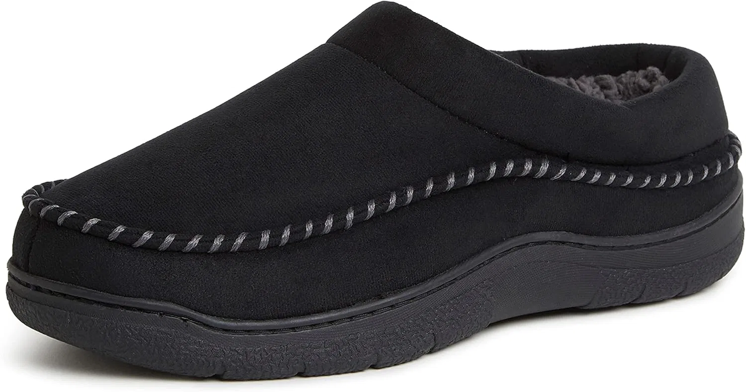 Мужские тапочки-сабо Dearfoams Thompson из микрозамши, Black