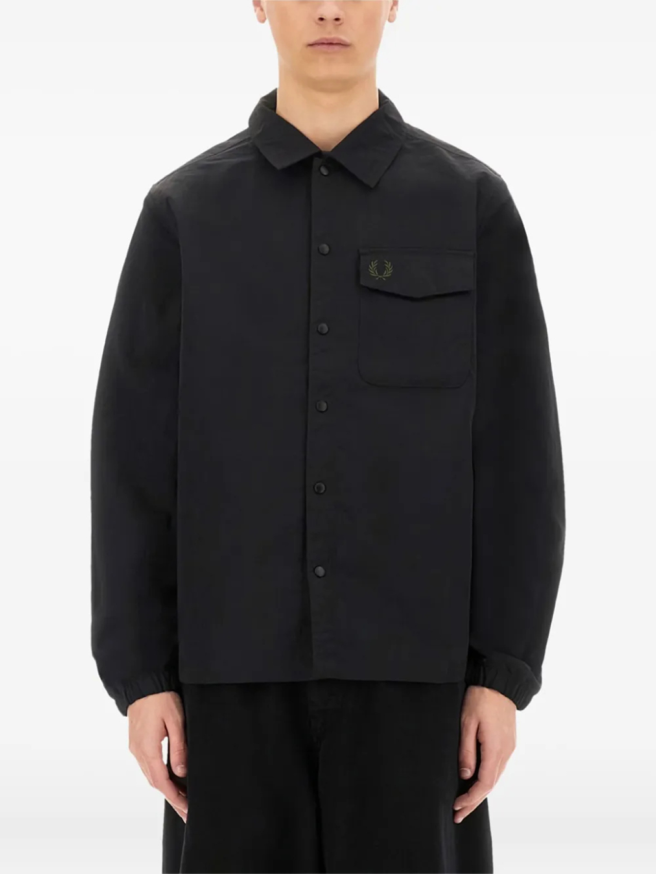 

Куртка-рубашка с вышитым логотипом Fred Perry, черный